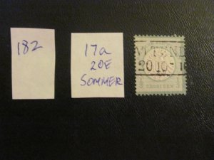Germany 1872 USED  SIGNED SOMMER MI. 17a SC 15 VF 20 EUROS (182) NICE CANCEL