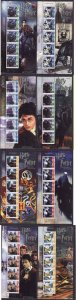 Isle of Man-Sc#1074-81-eight unused NH sheets of 5-Harry Potter-