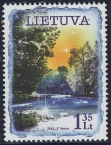 Lithuania 2012 MNH Sc 987 1.35 l Frozen body of water Christmas