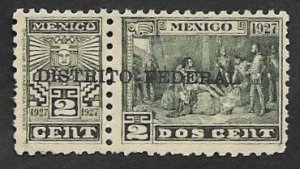 SE)1927 MEXICO 2C FISCAL STAMP WITH FEDERAL DISTRICT, MINT