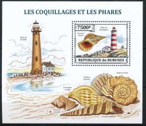 BURUNDI 2013 SHEET bur13303b PHARES LIGHTHOUSES SEASHELLS