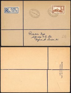 St Lucia KGVI 1/- on Registered Cover