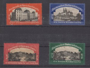 German Steckenpferd Soap Advertising Stamps - Darmstadt, Arolsen, Albrechtsburg