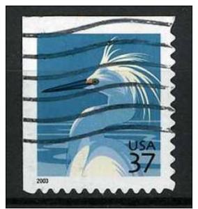 USA 2003 - Scott 3830 used booklet stamp - 37c, Snowy egret 