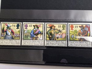 Great Britain The Civil War mint never hinged stamps set  65145