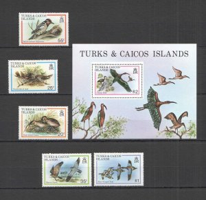 B0327 1980 Turks & Caicos Islands Fauna Birds #481-85 1Bl+1Set Mnh