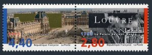 France 2396-2397a pair,MNH.Michel 2996-2997. Lovre Museum,Bicentennial,1993.