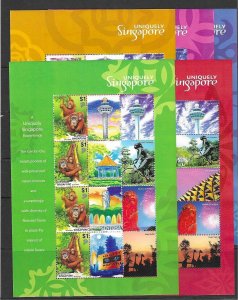 SINGAPORE 2006 5 UNIQUELY MY STAMPS SHEETLETS  MNH