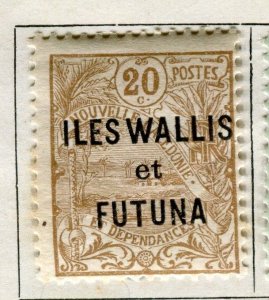 FRENCH ILES WALLIS FUTUNA;  1920-28 early issue fine Mint hinged 20c. value