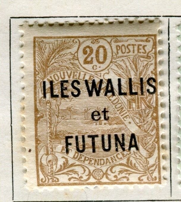 FRENCH ILES WALLIS FUTUNA;  1920-28 early issue fine Mint hinged 20c. value