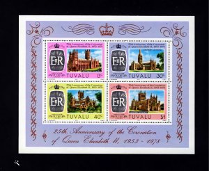 Tuvalu 1978 Sc#84a QUEEN ELIZABETH II 25 ANNIVERSARY S/S (1) MNH