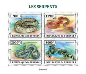 BURUNDI 2013 - Snakes M/S. Official issues.