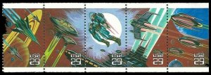 1993 Space Fantasy Pane Of 5 29c Postage Stamps - Sc#2741-2745 - MNH, OG - CX528