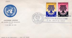 Costa Rica 1960 Sc#c290/C291 WORLD REFUGEE YEAR Set (2) FDC