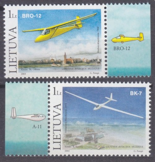 2003 Lithuania 833-834 Airplanes