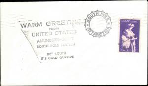 1980 SOUTH POLE ANTARCTIC CACHET FOR WARM GREETINGS AMUNDSEN-SCOTT