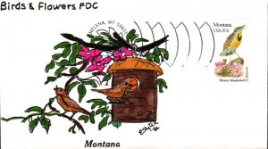 #1978 Montana Birds - Flowers Slyter FDC