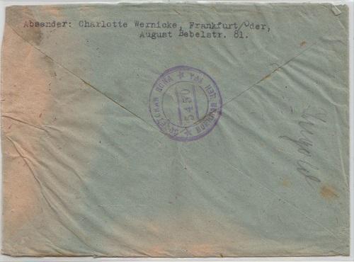 Cover: Frankfurt-Angermunde 5.1.1949 (SBZ) Russian Censor mark