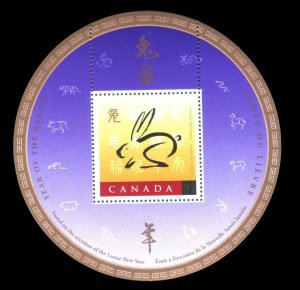 CANADA - 1999 YEAR OF THE RABBIT - MIN. SHEET MINT NH