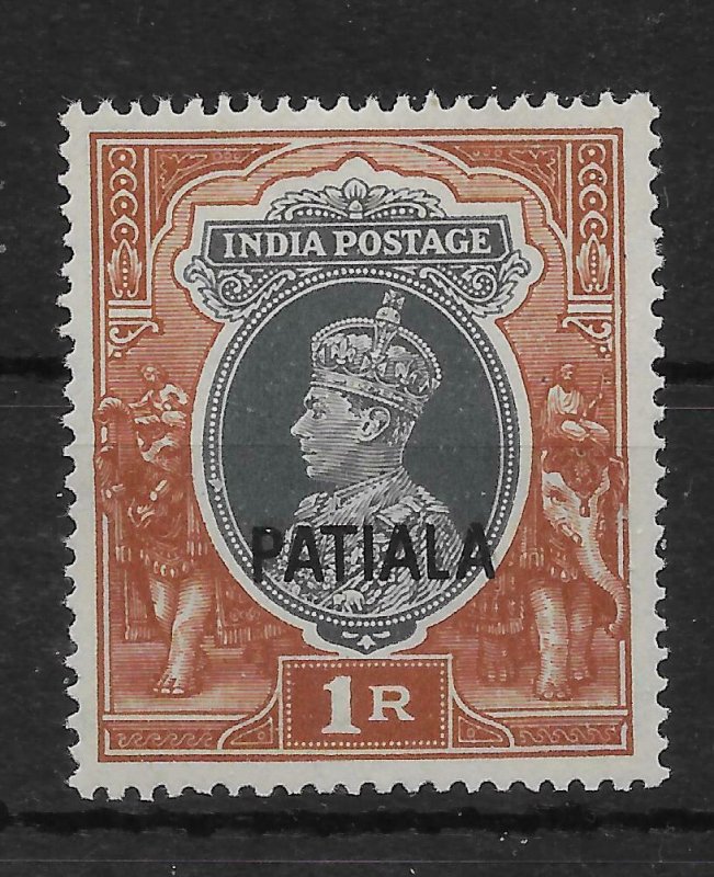 INDIA-PATIALA SG102 1946 1r GREY & RED-BROWN MTD MINT