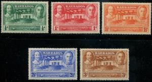 Barbados SC# 202-6 SG# 257-61 Kings Charles I & George VI set MH