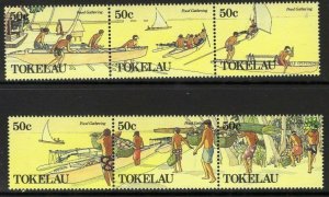 TOKELAU SG171/6 1989 FOOD GATHERING  MNH