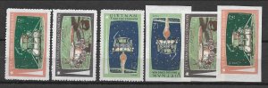 North Viet Nam Sc 641-43 NH PERF & IMPEERF issue of 1971 - SPACE