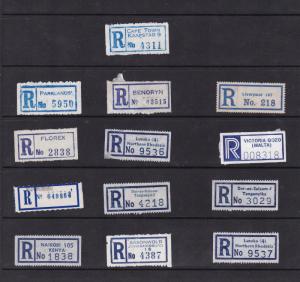 British Commonwealth Various Registered Letter Labels VGC 