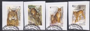 Belarus # 354-357, WWF - Lynx, Used on paper