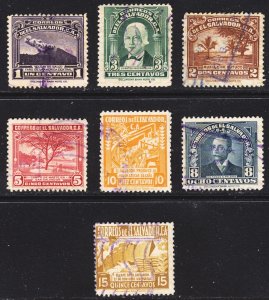 El Salvador Scott 559-65 F to VF used.  FREE..