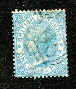 1884 British Honduras Sc #13 used cv. $25 ( 9446 BCXX )