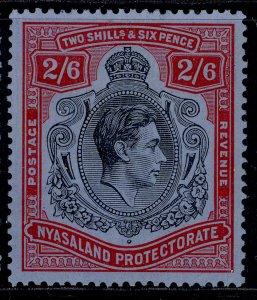 NYASALAND PROTECTORATE GVI SG140, 2s 6d black & red/blue, M MINT. Cat £18.