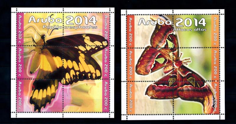 [AR770] Aruba 2014 Butterflies Schmetterlingen Papillons  MNH