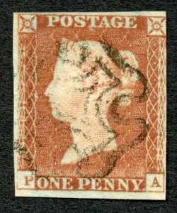 1841 Penny Red (PA) Plate 19 three Margins Cat 60 pounds
