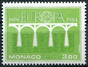 Monaco Sc#1425 MNH, 3f yel grn, Europa (C.E.P.T.) 1984 - Bridge, 25th Anniver...