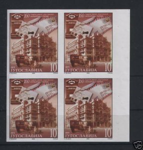 YUGOSLAVIA-IMPERF. BlOCK OF 4 STAMPS-OLD CAR-2000.