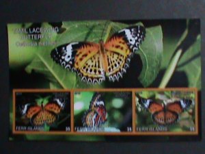 ​FERR ISLAND STAMP-2010 COLORFUL BEAUTIFUL LOVELY BUTTERFLY MNH MINI SHEET-VF