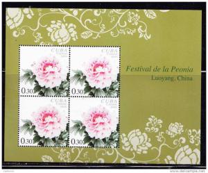 RO)2009,CUBA,S/SHEET,ROSES,FESTIVAL DE LA PEONIA LOUYANG,CHI