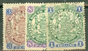 II: Rhodesia 28 mint; 26-7, 29-34, 36-7 used CV $113.65; scan shows only a few