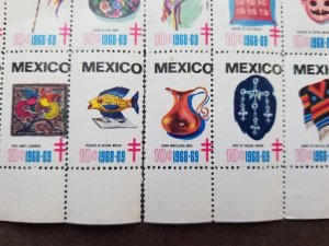 Mexico Art Handicraft 1969 Craft Porcelain Mask (sheetlet) MNH *vignette *c scan