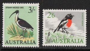 Thematic stamps AUSTRALIA 1965 BIRDS top 2 vals of set sg.368/9 mint