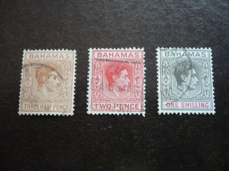 Stamps - Bahamas - Scott#102,103b,110  - Used Part Set of 3 Stamps