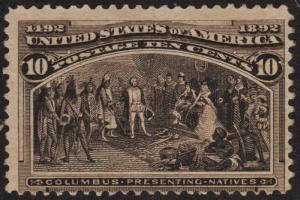 SC#237 10¢ Columbus Presenting Natives (1893) MNG