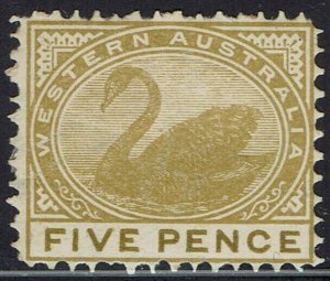 WESTERN AUSTRALIA 1902 SWAN 5D WMK V/CROWN PERF 12½ 