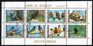 Umm Al Quwain - Exotic Birds sht of 8, used BIN $5.50