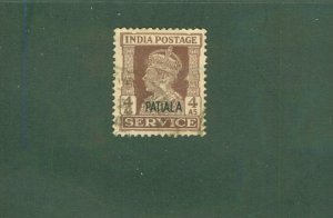 PATIALA INDIAN STATE O72 USED CV $3.75 BIN $1.90