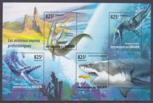2015 Niger 3425-3428KL Prehistoric marine animals 13,00 €