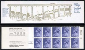 FG3a 90p 1978 Llangollen Booklet Cylinder 25 No Dot P28 Left Margin