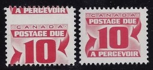 Canada #J27 Huge Misperf Change of Design Error / EFO 10c Postage Due Mint NH