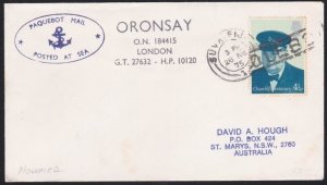 FIJI 1975 GB 4d on ORONSAY ship cover - Suva Paquebot......................B2607